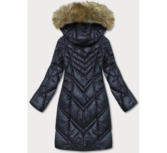 Tmavě modrá prošívaná dámská bunda (H-97-2)