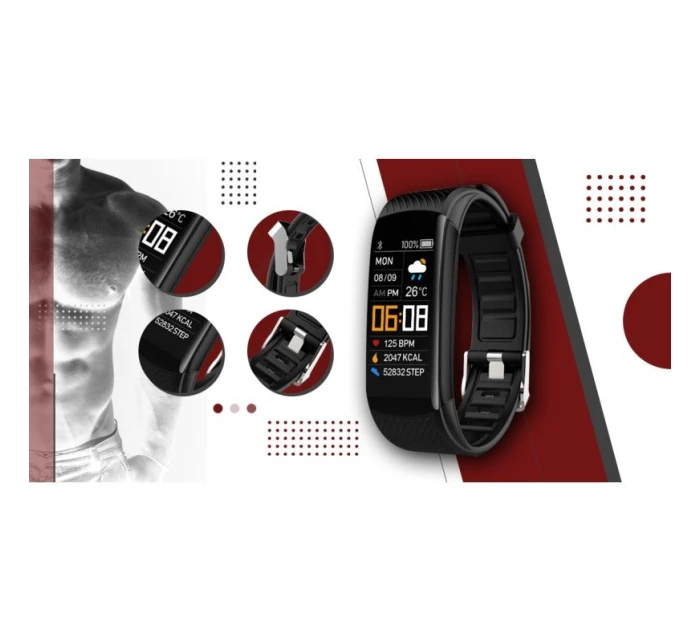 GIEWONT Smartwatch Black and White 2 Stripes GW200-2 GIEWONT Smartwatch Black and White 2 Stripes GW200-2