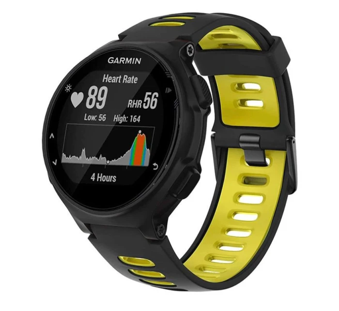 Silikonový řemínek pro Garmin G02 - černožlutý Silikonový řemínek pro Garmin G02 - černožlutý