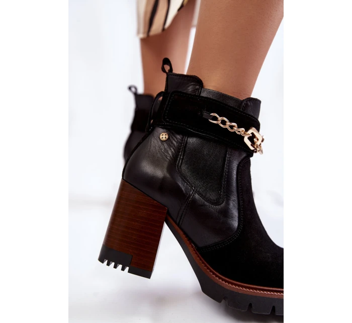 Dámské kožené kozačky model 21602024 Černé - Maciejka