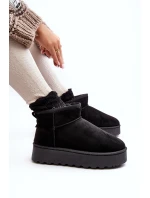 Ženy Sněhové Boty Na Platformě Oteplené Futerkem Černá Xamella