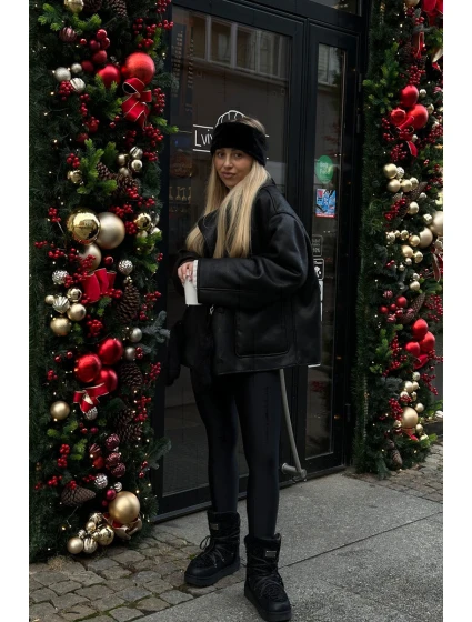 Voděodolné sněhové boty na platformě veganské D.Franklin DFSH370004 černé