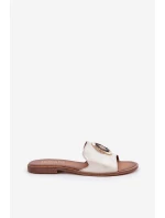 Kožené Pantofle S Dekorací Na Plochém Podpatku Zlato Lewski model 21682248 - Boto Kožené Pantofle S Dekorací Na Plochém Podpatku Zlato Lewski model 21682248 - Boto