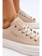 Nízké šněrovací tenisky Big Star LL274969 Béžové Nízké šněrovací tenisky Big Star LL274969 Béžové