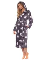 Dlouhý dámský župan model 20794873 Winter šedý L&L - L&#38;L