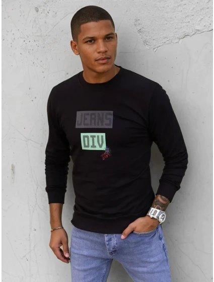 Pánská mikina s potiskem černá FashionStreet BX5376