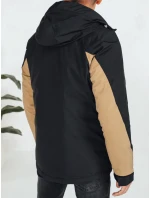 Pánská zimní bunda s kapucí v barvě camel Dstreet TX5041