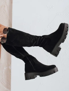 Dámské semišové boty na platformě černé FashionStreet ZY1103