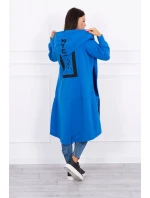 Chrpově modrá bunda s kapucí nadměrné velikosti Chrpově modrá bunda s kapucí nadměrné velikosti