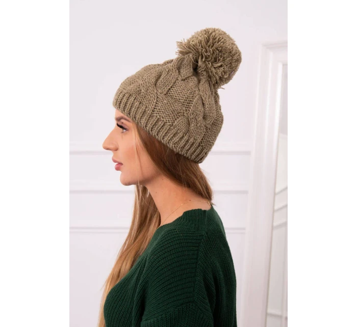 Fleecová čepice light khaki model 18750933 - K-Fashion Fleecová čepice light khaki model 18750933 - K-Fashion