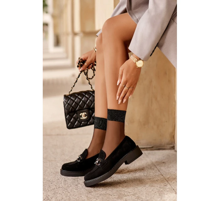 Dámské semišové Mokasíny černé Beanika