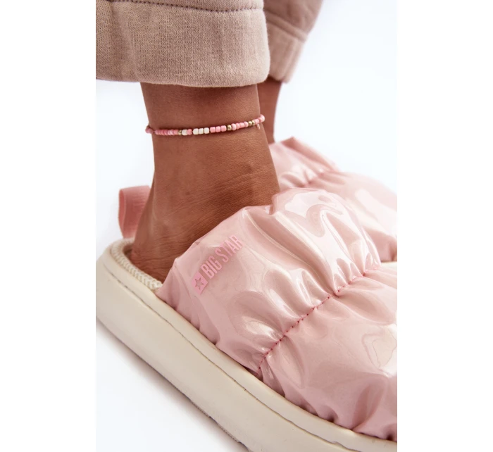 Lesklé Dámské Pantofle Růžové Big Star model 21637406 - Big Star Shoes Lesklé Dámské Pantofle Růžové Big Star model 21637406 - Big Star Shoes