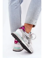 Semišové Sportovní Boty Tenisky Dámské D.Franklin Ztlumená Bílá DFSH387005 Semišové Sportovní Boty Tenisky Dámské D.Franklin Ztlumená Bílá DFSH387005