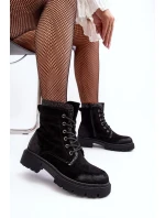 Zdobené dámské pracovní boty se zipem Black Santelia Zdobené dámské pracovní boty se zipem Black Santelia