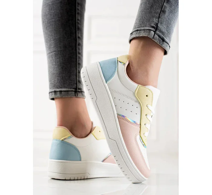 Originální dámské vícebarevné  tenisky bez podpatku 8757