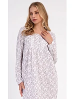 Dámská noční košile s dlouhým rukávem model 22405142 - Vienetta Dámská noční košile s dlouhým rukávem model 22405142 - Vienetta
