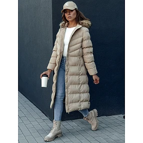 Dámský zimní kabát béžový Dstreet model 21978764 - FashionStreet Dámský zimní kabát béžový Dstreet model 21978764 - FashionStreet