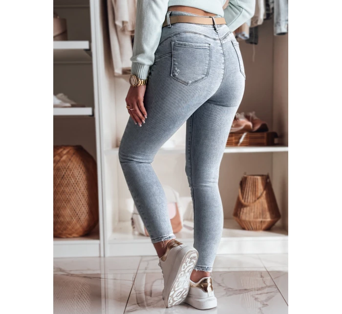 Dámské džíny skinny kalhoty s výšivkou MOONAIR modré FashionStreet UY2453