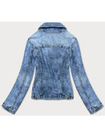 Světle modrá dámská džínová bunda s límcem (GD8631-K)