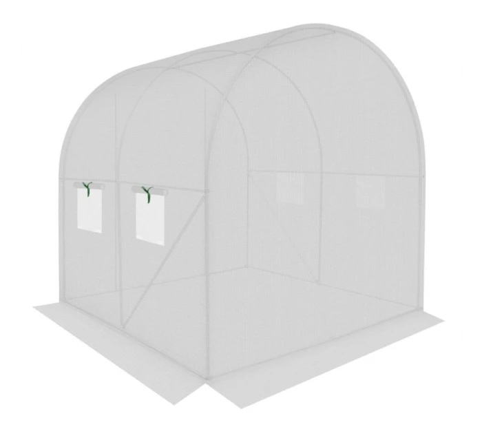 ZAHRADNÍ TUNEL 200x200x200 cm PE BÍLÁ OCELOVÁ KONSTRUKCE