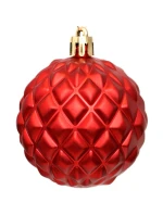 DEKORATIVNÍ PLASTOVÁ CETKA 6CM SADA 35 KS ČERVENÁ