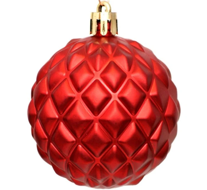 DEKORATIVNÍ PLASTOVÁ CETKA 6CM SADA 35 KS ČERVENÁ