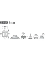 High Peak Kingston 3 stan modrý šedý 10300