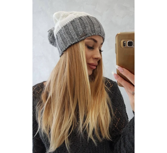 Paris fleecová čepice K212 bílá+šedá