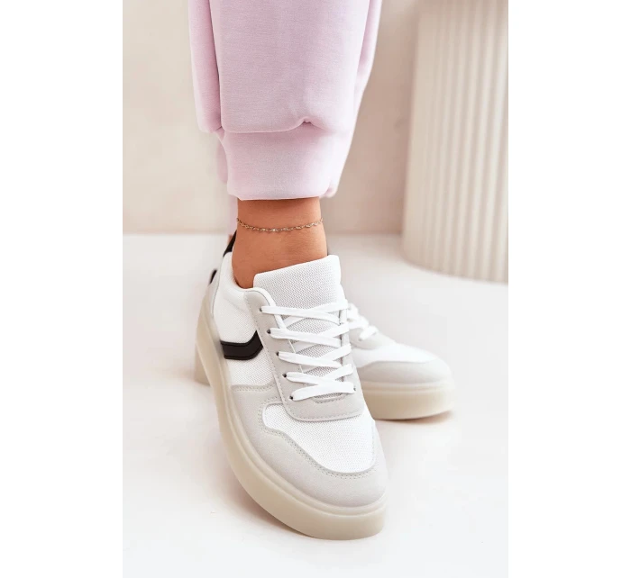 Dámské nízké tenisky na platformě – bílé Telmira Dámské nízké tenisky na platformě – bílé Telmira