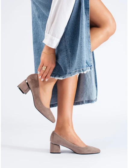 Trendy lodičky dámské hnědé na širokém podpatku Trendy lodičky dámské hnědé na širokém podpatku