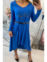 Šaty s ozdobným páskem a nápisem model 18745462 blue - K-Fashion