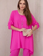 Sada halenky + kalhot s přívěskem fuchsie