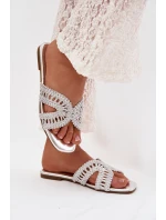 Dámské ploché stříbrné pantofle model 22031972 - Boto