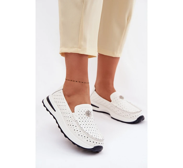 Dámské prodyšné mokasíny z přírodní kůže Kemela