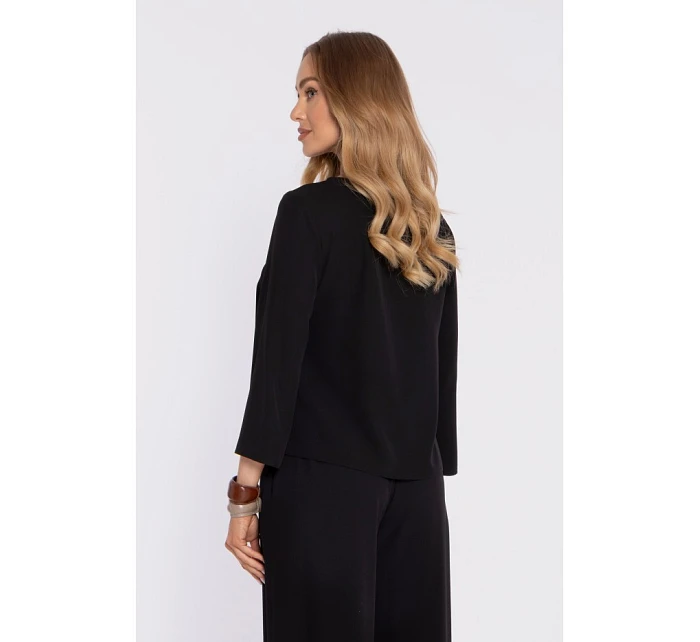 Elegantní halenka s rukávy černá model 22040523 - Moe