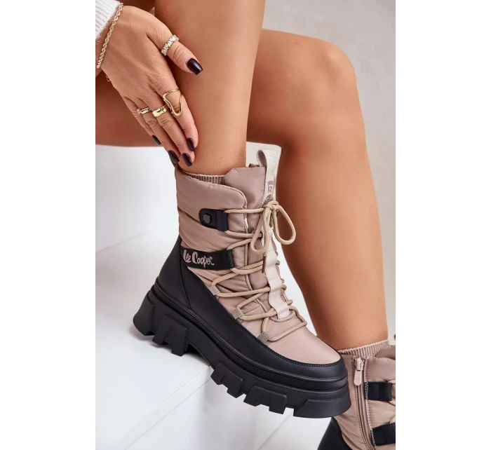 Dámské Sněhule Na Zip Lee Cooper LCJ-24-47-3143 Béžové Dámské Sněhule Na Zip Lee Cooper LCJ-24-47-3143 Béžové