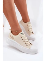 Dámské trampky na platformě Lee Cooper – béžové