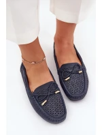 Dámské mokasíny s perforovaným vzorem a šněrováním Mirisa – granátové