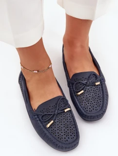 Dámské mokasíny s perforovaným vzorem a šněrováním Mirisa – granátové