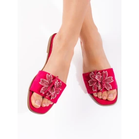 Módní  nazouváky dámské růžové bez podpatku