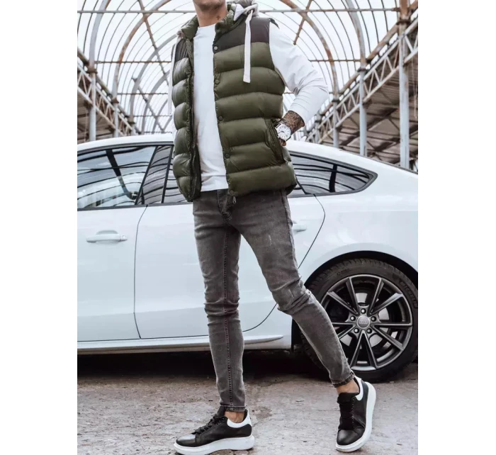 Pánská vesta s kapucí zelená FashionStreet TX3935z