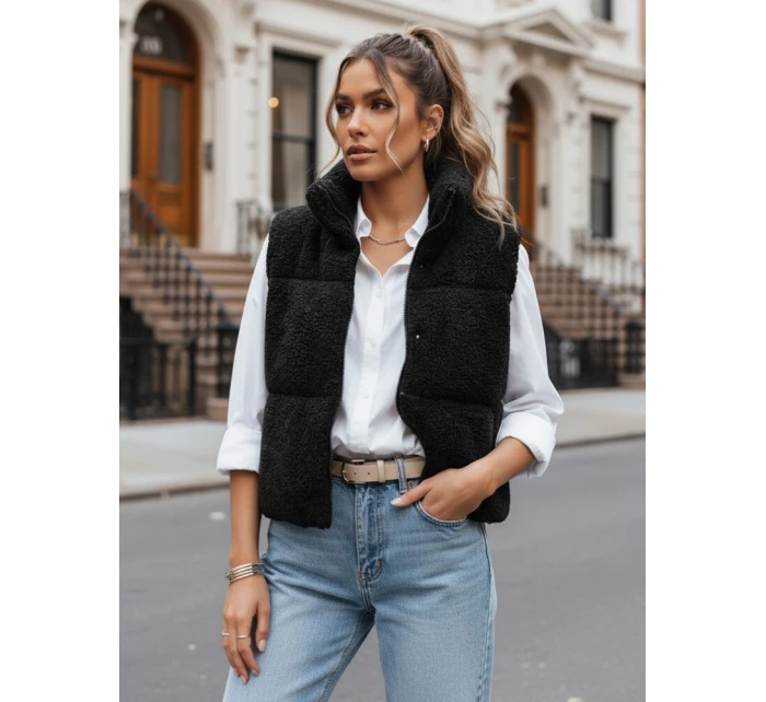 Dámská vesta z ovčí kůže BEEWARM černá FashionStreet TY3845