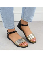 Dámské černo-zlaté sandály Filippo DS6917 Dámské černo-zlaté sandály Filippo DS6917