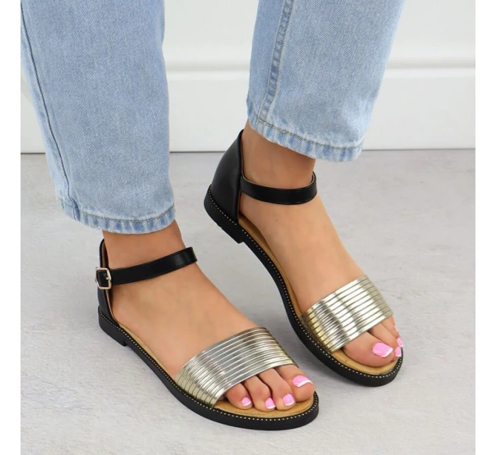 Dámské černo-zlaté sandály Filippo DS6917 Dámské černo-zlaté sandály Filippo DS6917