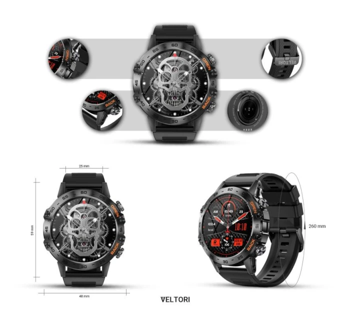 Černý silikonový řemínek model 21805551 - VELTORI