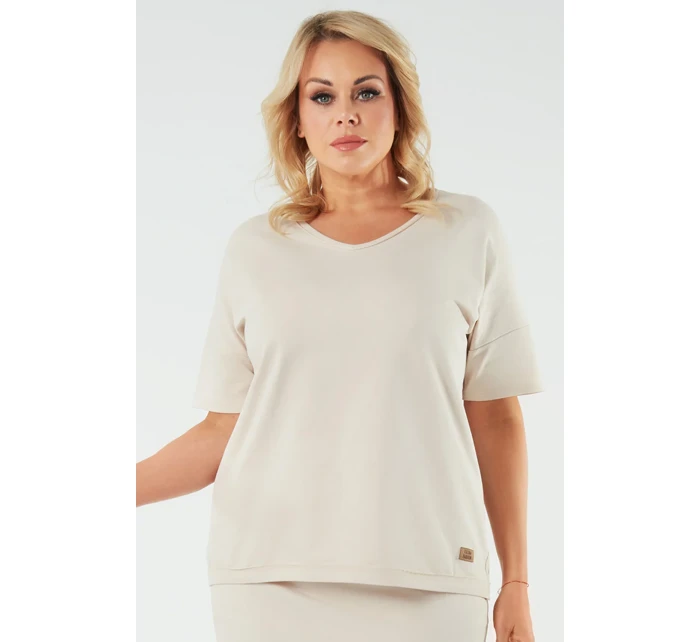 Italská móda Madri po celé délce barva: béžová Italská móda Madri po celé délce barva: béžová