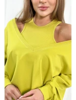 3-dílný set halenka + top + legíny kiwi