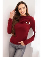 Dámská blůza s ozdobnou  z bordová model 21468714 - K-Fashion
