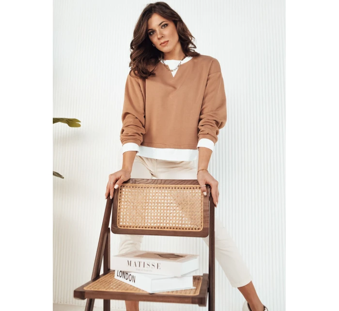 Dámská mikina LORAN camel FashionStreet BY1252 Dámská mikina LORAN camel FashionStreet BY1252