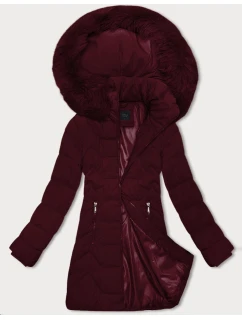 Dámská bunda ve vínové bordó barvě s kapucí model 21428654 - J.STYLE